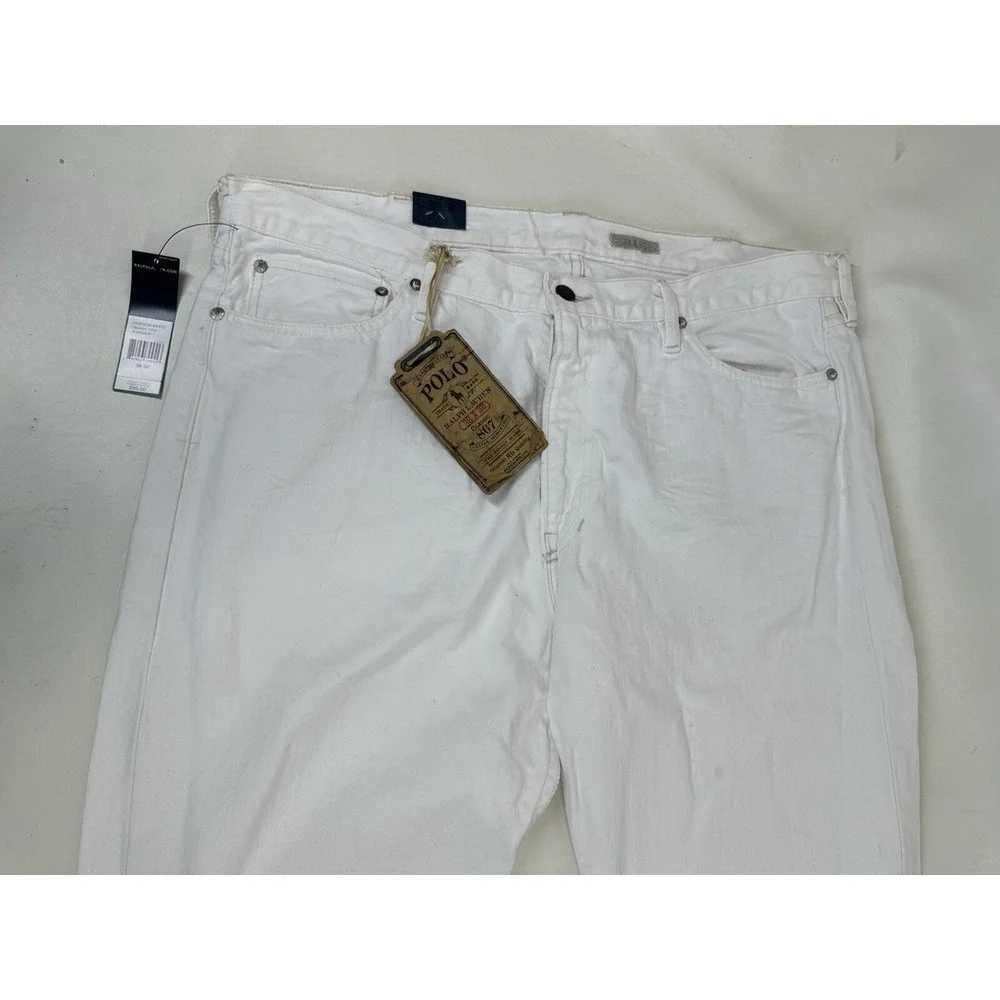 Polo Ralph Lauren Classic 867 Straight Hudson NWT white jeans Size‎ 38x32